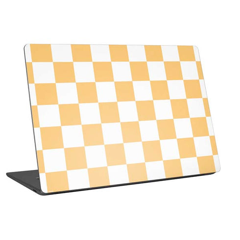 Yellow and White Checkerboard Universal Laptop 12in (9.8 x 6.8in) Skin